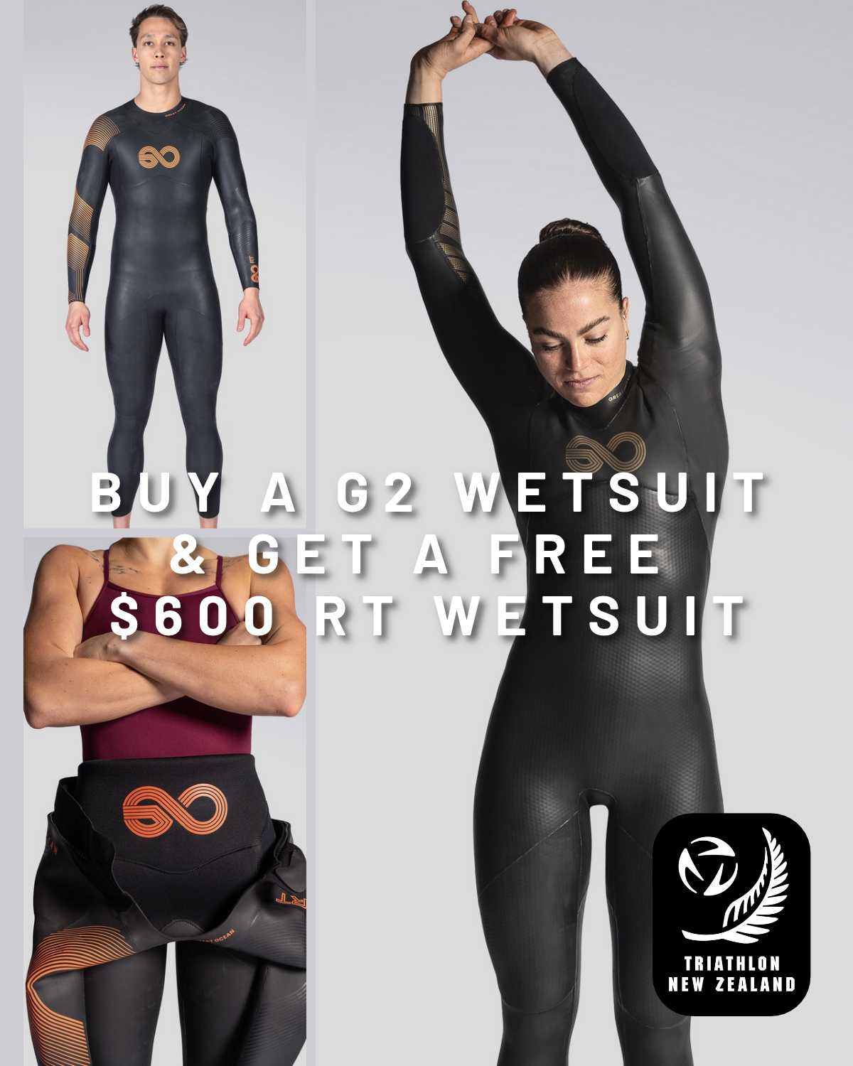 Mens Tri-NZ Special Deal BUY A G2 WETSUITS and GET a FREE $600 RT WETSUITS FOR FREE